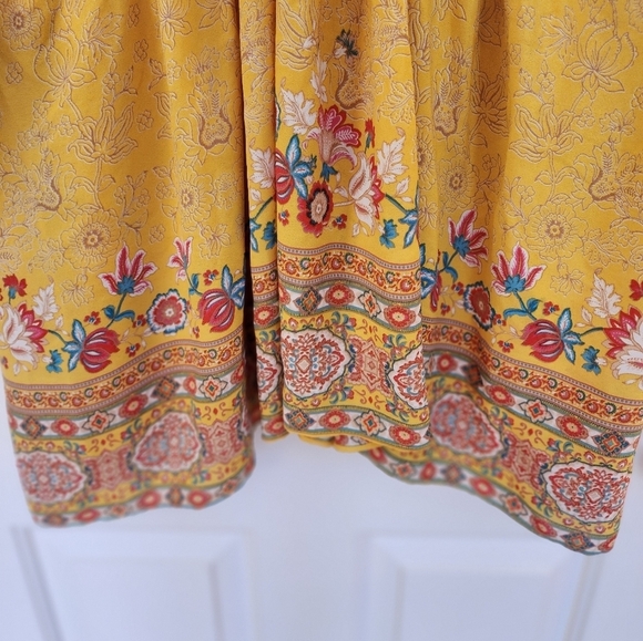 Rose & Olive 2x boho Peasant top floral flowy yellow hippie witchy - Picture 5 of 10